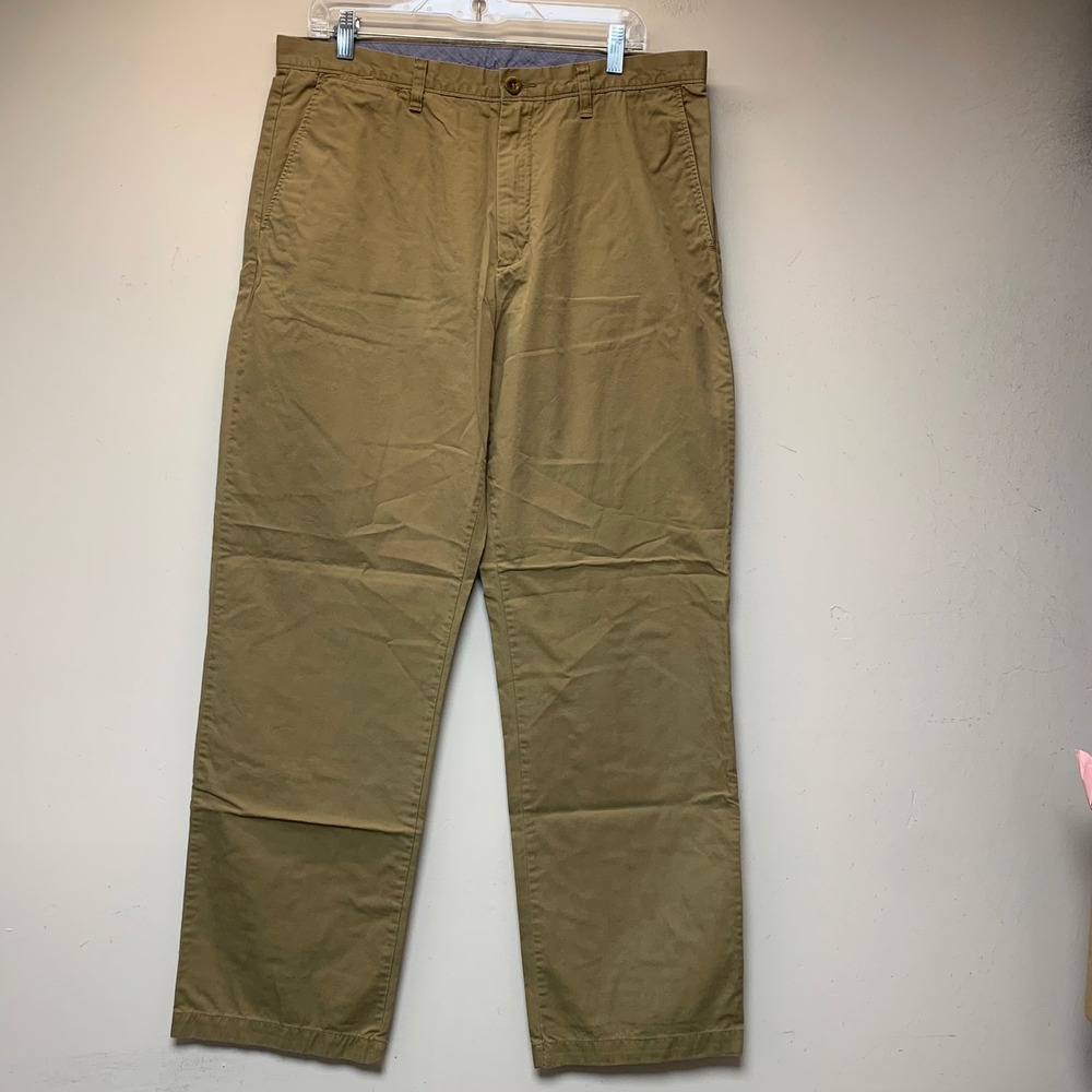 J.Crew Chino Pants Mens 35x34 Khaki Tan Excellent Lightweight Regular Fit